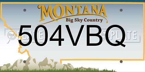 504VBQ Montana License Plate