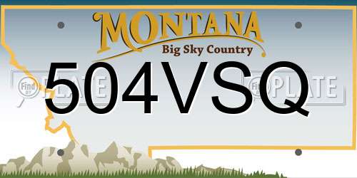 504VSQ Montana License Plate
