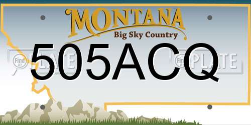 505ACQ Montana License Plate