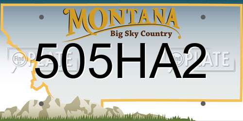 505HA2 Montana License Plate