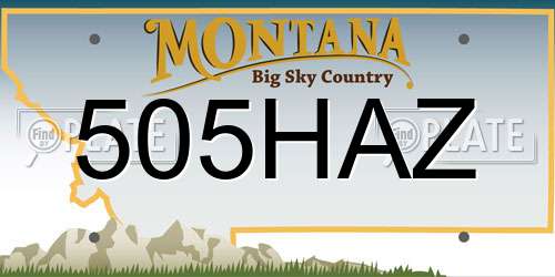 505HAZ Montana License Plate