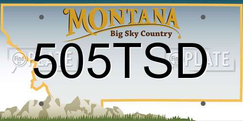 505TSD Montana License Plate