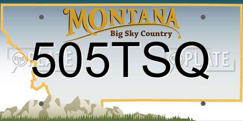 505TSQ Montana License Plate