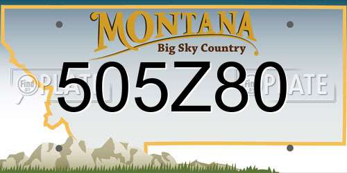 505Z80 Montana License Plate
