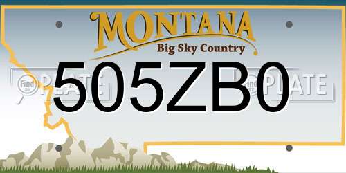 505ZB0 Montana License Plate