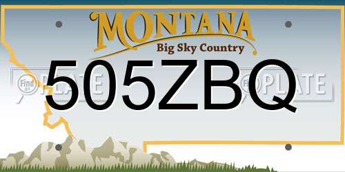 505ZBQ Montana License Plate