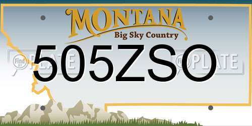 505ZSO Montana License Plate