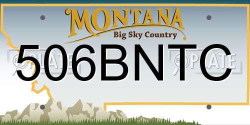506BNTC Montana License Plate