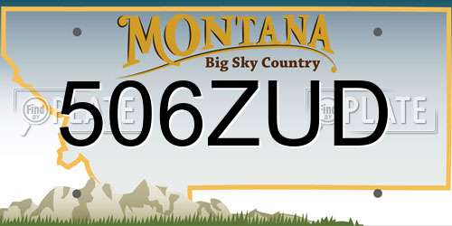 506ZUD Montana License Plate