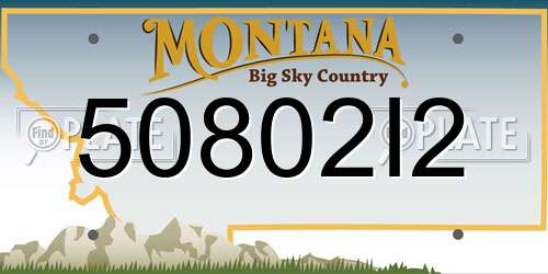 50802I2 Montana License Plate