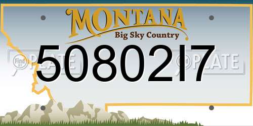 50802I7 Montana License Plate
