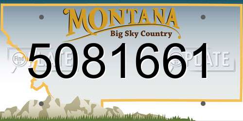 5081661 Montana License Plate
