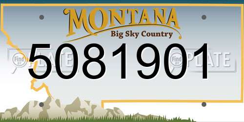 5081901 Montana License Plate