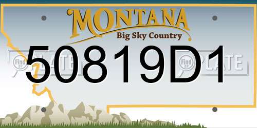 50819D1 Montana License Plate