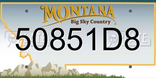 50851D8 Montana License Plate
