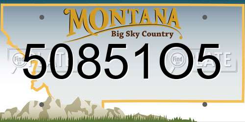 50851O5 Montana License Plate