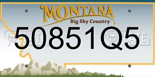 50851Q5 Montana License Plate