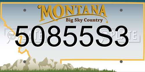 50855S3 Montana License Plate