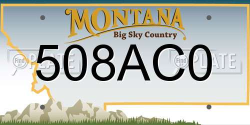 508AC0 Montana License Plate