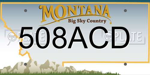 508ACD Montana License Plate