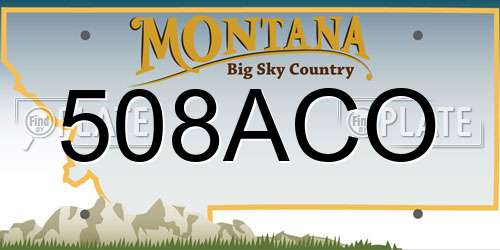 508ACO Montana License Plate