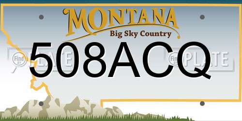 508ACQ Montana License Plate