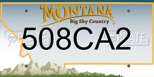 508CA2 Montana License Plate