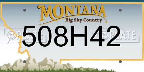 508H42 Montana License Plate