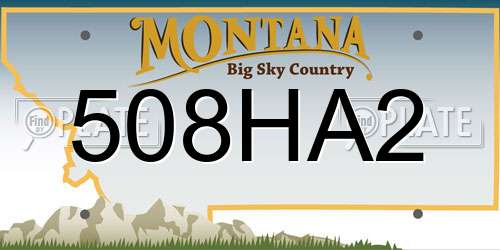 508HA2 Montana License Plate