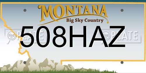 508HAZ Montana License Plate