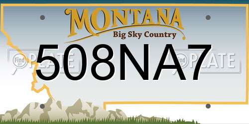508NA7 Montana License Plate