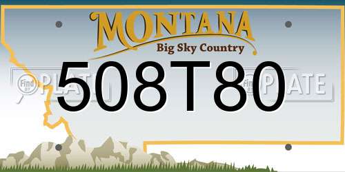 508T80 Montana License Plate