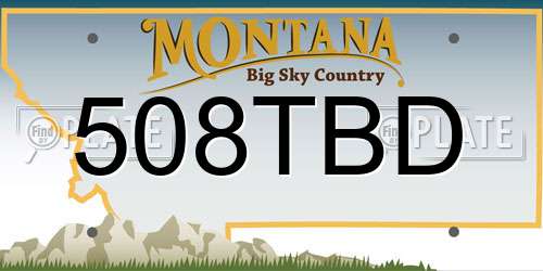 508TBD Montana License Plate