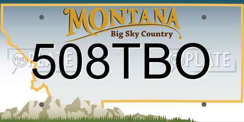 508TBO Montana License Plate