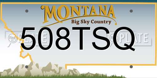 508TSQ Montana License Plate