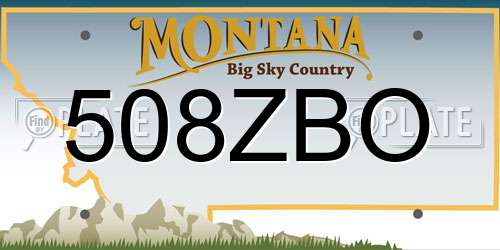 508ZBO Montana License Plate