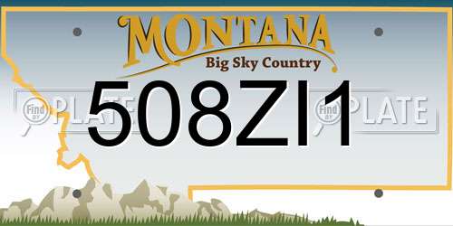 508ZI1 Montana License Plate