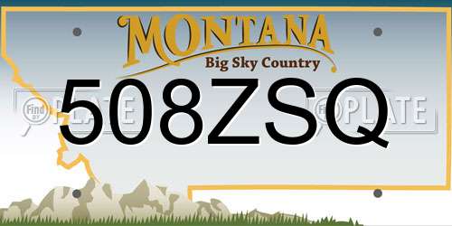 508ZSQ Montana License Plate