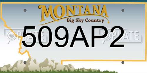 509AP2 Montana License Plate