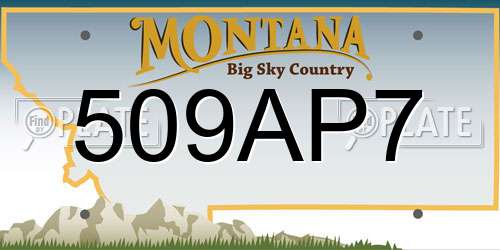 509AP7 Montana License Plate