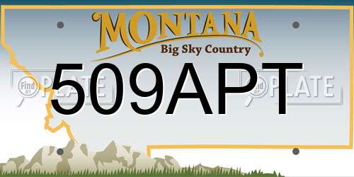 509APT Montana License Plate