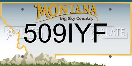 509IYF Montana License Plate