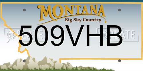 509VHB Montana License Plate