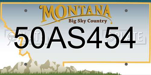 50AS454 Montana License Plate