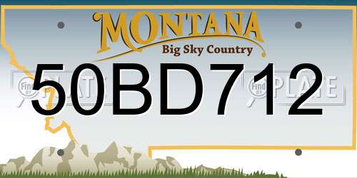 50BD712 Montana License Plate