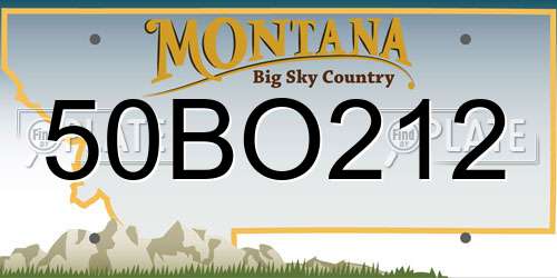 50BO212 Montana License Plate