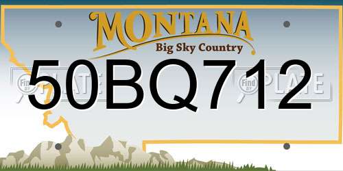 50BQ712 Montana License Plate