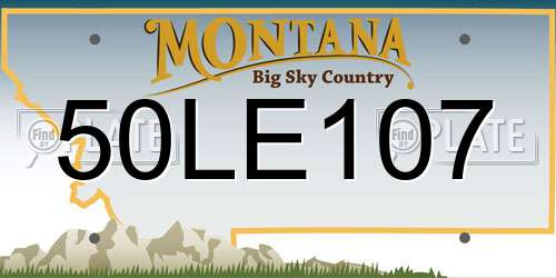 50LE107 Montana License Plate