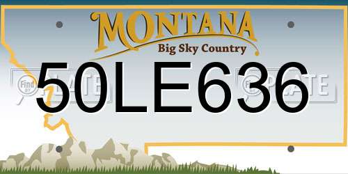 50LE636 Montana License Plate
