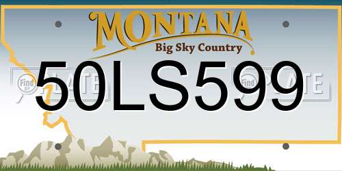 50LS599 Montana License Plate